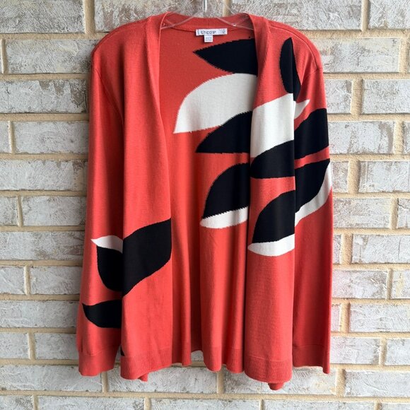 Chico's Sweaters - Chico's Long Sleeve Abstract Open Front Cardigan Sweater Women's Size 3 (XL)